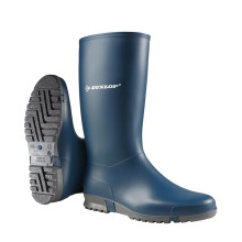 DUNLOP Sport Retail - Unisex Knee High Classic Retro Design Wellington Rain Boots, Blue, Waterproof and Chemical Resistant PVC Wellies for Outdoor, F