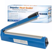 200mm/7.8inch Impulse Sealer Machine, Extra 3 Heat Elements and Adujstable 8 Class Temperature with Electronic Control, Plastic Bag Sealing Machine b