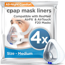 resplabs CPAP Mask Liners Compatible with the ResMed AirFit and AirTouch F20 Full Face CPAP Mask - Medium (Pack of 4)