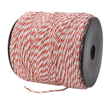 1Pcs 500m Electric Fence Wire, 6 Strand Polywire Electric Fence Wire Reel Nylon Stainless Steel Red and White Color with Black Chuck Reliable Conduct