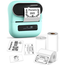 Phomemo Label Maker, M220 Portable Label Maker, Bluetooth Wireless Inkless Label Printer, 3 Inch Barcode Printer, Great for Home, School & Office, Co