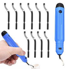 11Pcs Premium Deburring Tool Kit - Durable Hand Reamer Set for Metal, Plastic & Wood, Wear-Resistant Blades with Ergonomic Handle for Precision Finis