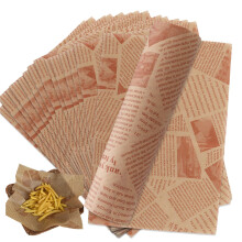 DAJAVE 500 Pcs Greaseproof Paper Sheets for Food Newspaper Style Fish and Chip Paper Sheets Food Wrapping Paper Wax Papers Sheet Oil Proof Papers for