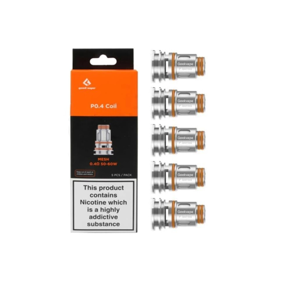 Geekvape P Replacement Coils, 0.4 Ohm, Mesh, Ka1, 50 To 60W, Compatible With Aegis Boost Pro, Obelisk 60, Vaping Coils, Pack Of 5, No Nicoti
