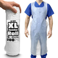 RE-GEN 200pc XL Jumbo Roll Long Length Heavy-Duty 16 Micron Disposable Aprons | 68cm x 135cm | Premium Quality, Kitchen, Catering, Medical Healthcare