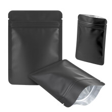 HNTR Small Smell Proof Bag | 100 Matt Black Mylar Bags 3.5g | 7x9.8cm | Small Baggies 3.5g Bags | Mini Ziplock Bag with Resealable Grip Seal | Premi
