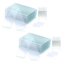 QWORK 100 PCS microscope slides and 200 PCS cover slips