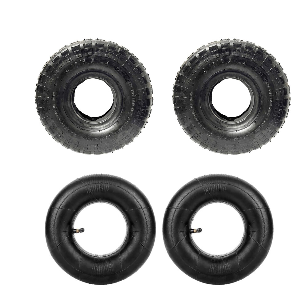 Winhub 2 Pack (4.10/3.50-4) Trolley Truck Wheelbarrow Tyre & Inner Tube Bent Valve Replacement Tyre And Innertube For Wheelbarrows Sack Truck 53536921