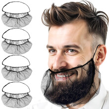 Beard Nets - 100Pcs Disposable Nylon Protective Beard Nets, Disposable Nylon Protective Beards Covers for Men Food Service Safe Clean Work Environmen