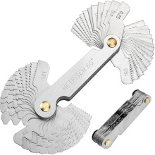 52 Pcs Stainless Steel Screw Thread Gauge Tool, 60/55 Metric and Imperial Thread Pitch Cutting Gauge Screw Gauge Measuring Tool