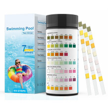 Fontee 7-in-1 Swimming Pool Test Strips 100 pieces | Quick Test for pH, Cyanuric Acid, Total Hardness, Total Alkali, Chlorine, Bromine | Pool, Spa, W