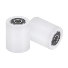 sourcing map 2Pcs Nylon Roller Wheel with Bearings, 8 x 32 x 40mm (ID. x OD. x L) CNC Guiding Wheel Flat Belt Idler, Nylon Pulley (White)