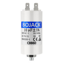 BOJACK CBB60 10uF 450V Motor Start Capacitor for Swimming Pool Pump 10µF 450Volt 35x68MM Connector M8 50/60Hz