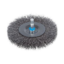 wolfcraft Steel Wire Wheel Brush, Ø 100 mm, Hexagon Shank I 2103000