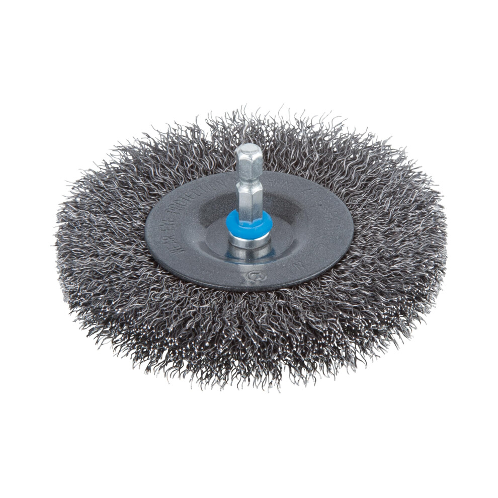 Wolfcraft Steel Wire Wheel Brush, Ø 100 Mm, Hexagon Shank I 2103000