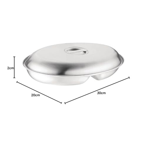 Olympia Oval 12" Vegetable Dish Stainless Steel Serving Plate Tableware 2