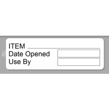 Identity Plus: Pre-Printed Self Adhesive Food Labels - Date Opened & USE by (50)