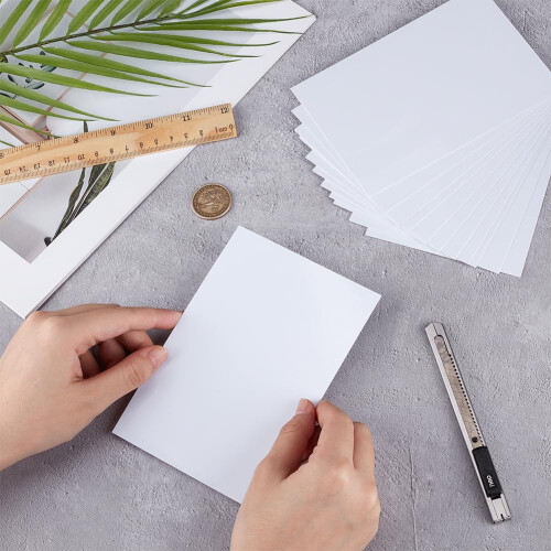 OLYCRAFT 12 Sheets White ABS Plastic Sheet 15x10cm ABS Plastic Panel 0.5mm Thick Hard Plastic Sheet Polystyrene Flexible Plastic Board Sheet for Buil 2