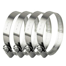 ZIPCCI Hose Clamp, 4 Inch Stainless Steel Worm Gear Fuel line Clamps for Water Pipe, Automotive and Mechanical Application, 91-114m (4 Pack)