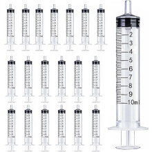 [30 Pack] HYCKee 10ml Plastic Syringe for Liquid Multiple Uses Measuring Syringe Tools for Labs, Measuring Liquids and Dispensing (10ml / 30pack)