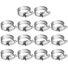 MIAHART 18-32mm Stainless Steel Adjustable Worm Drive Hose Clamps 14 Pack (18-32mm)