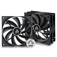 ARCTIC F12 PWM PST (3 Pack) - 120 mm PWM PST Case Fan with PWM Sharing Technology (PST), quiet motor, Computer, Fan Speed: 230-1350 RPM - Black