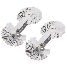 ChgImposs 2PCS Metric & Imperial & US Screw Gauge SAE Whitworth 55 Degree & Metric 60 Degree & & US 60 Degree Thread Pitch Gauge for Industrial Measu
