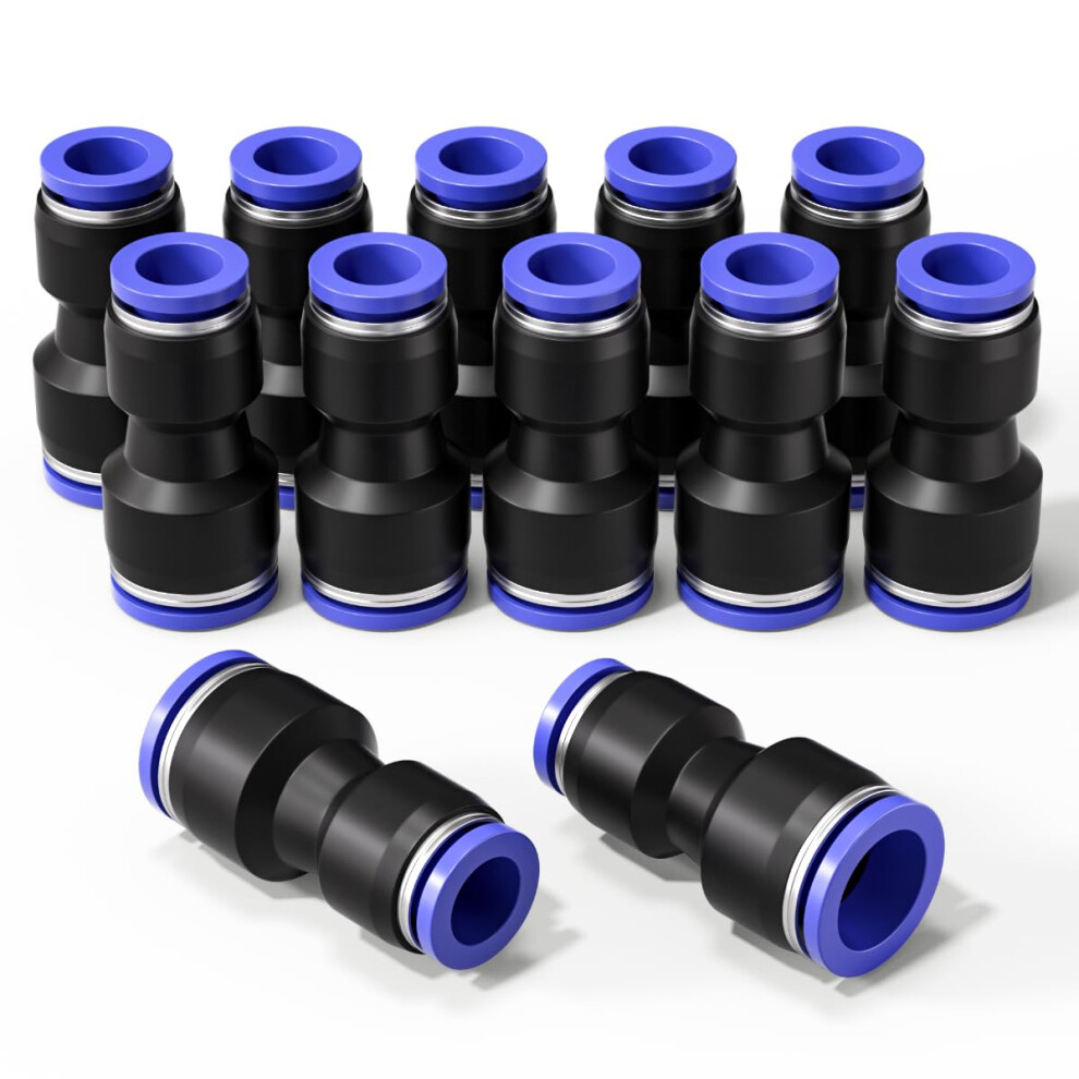 Bwintech 12 Pcs 4Mm To 8Mm Pneumatic Straight Reducing Push To Connect Adapter Quick Release Reducer Fittings (Pg4-8) 82796877