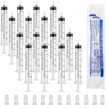 50Pack 3ml Syringes with Cap, Colostrum Syringe No Needle, Plastic Sterile Measuring Syringe, Individually Wrapped, Reusable for Colostrum, Pet Feedi
