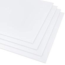 ZOFUN 4 Pcs A3 Acrylic Sheet White, 420 x 297 mm Whites Perspex Sheets 3mm, Glossy Cut to Size Hard A3 White Plastic Sheet for Models Building, Art &