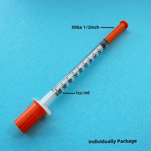 100 Pack 1ml 30G 13mm Precision Plastic Multiple Uses Measuring Tools, Laboratory Accessories, Individually Sealed Packaging 1