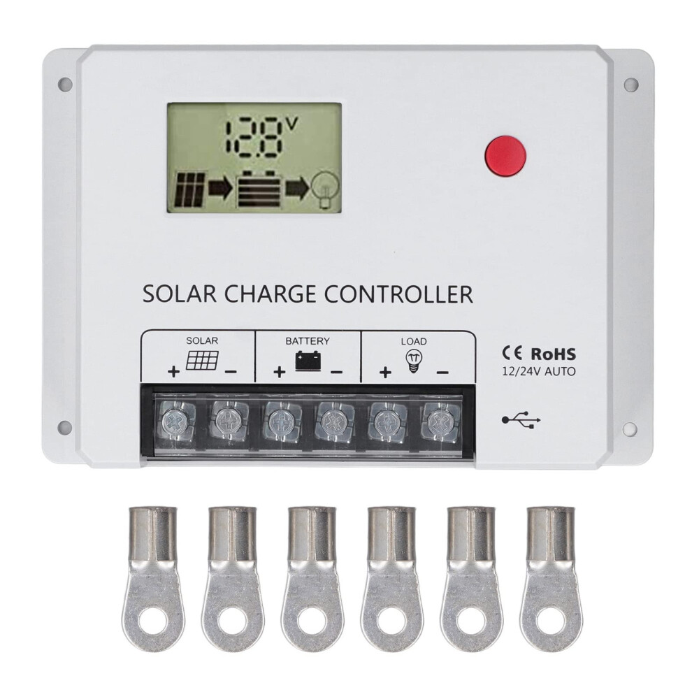 60A Pwm Solar Charge Controller For 12V 24V Battery, Lcd Display Solar Regulator For Off Grid Power Management 9099447410597