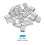 sourcing map 1/8" 3mm Aluminum Crimping Loop Sleeve Double Ferrule for Wire Rope Cable Line End, Silver 25pcs 3