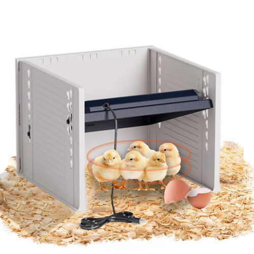 Brooder Heater For Chicks, Chick Brooder Heating Plate With Easy Clean Plate 10" X 10", Rutin Chicken Brooder For 15 Chicks, Adjustable Height Broode