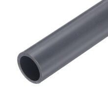 sourcing map 7/8 Inch PVC Rigid Tube Round Pipe Tubing Hardware Tubing 17.6mm ID 22mm OD 9" Length Light Grey High Impact for Water Pipe, Crafts, Cab