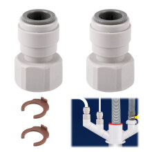 2PCS Female 1/2" BSP to 12mm Push Fit Water Adaptors Water Pipe Plumbing Fittings Push Pipe Connector Water Adapter Filter Garden Irrigation Car Wash