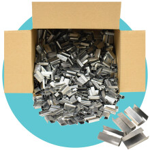 Triplast 12mm x 25mm Semi Open Metal Seals for 12mm Polypropylene Hand Strapping - Anti-Rust Galvanised Steel Seals for Pallet Strapping - Use with H