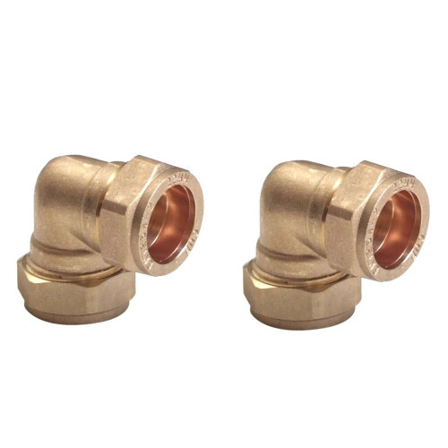 TC 15mm Brass 90 Degree Angle Compression Elbow Connector Fitting for Copper Pipe Pack of 5 1