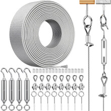 Garden Wire For Climbing Plants, 20M Heavy Duty 304 Stainless Steel Cable Kit | Rust-Resistant M5 Turnbuckle & Vine Eyes | Trellis, Catenary Wire, Ou