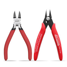 HOUSERAN 2-Piece Wire Cutters Set, 5 Inch Micro Flush Cutter & Side Cutting Pliers, Spring Loaded Diagonal Wire Snips for Jewelry Making, Crafting, Z