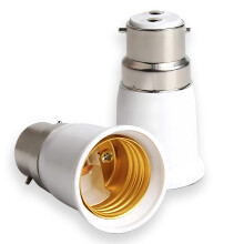 B22 to E27 Socket Converter, 2 Pcs Bayonet to Screw Bulb Adaptor Fitting for Ceiling Fan Light Bulb, Premium BC to ES Lamp Base Adapter for LED Bulbs