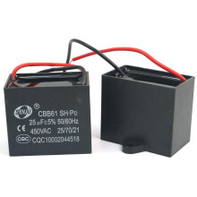 DollaTek 2Pcs CBB61 25uF 450V AC 50/60Hz Air Conditioner Fan Motor Running Capacitor