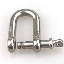 Pack-of-5 M10 D Ring Shackle Locks 304 Stainless Steel for Heavy Duty Rigging, Hauling, Steel Chain Link