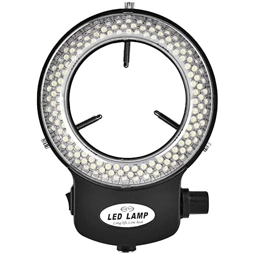 Bulipu White Adjustable 144 LED Beads Ring Light Illuminator for Stereo Microscope&Camera with Adapter(UK Plug,CE Certificate）