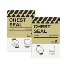 RHINO RESCUE Vent Chest Seal, Emergency Trauma Dressing, First Aid Kit Sterile, 2 Pack