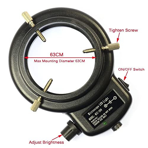 Bulipu White Adjustable 144 LED Beads Ring Light Illuminator for Stereo Microscope&Camera with Adapter(UK Plug,CE Certificate） 2