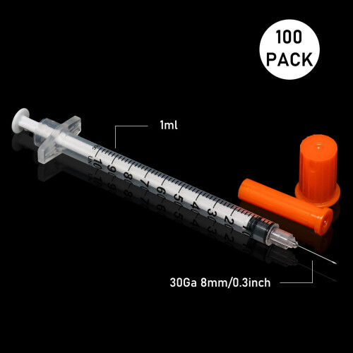 COTOM 1ml with 30Ga 8mm Plastic Pipette，Individually Packed (100PCS) 1