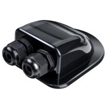 Solar Double Cable Entry Gland Black IP68 Waterproof Cable Entry Plate Solar Photovoltaic Plastic Bracket Curved Cable Connector ABS Dual Cable Entry