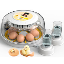 DEZHXHE 8 Egg Incubators for Hatching – Incubator for Eggs Automatic Turning, LED Egg Candler & External Water-Adding, 360 Viewing Window, Ideal for