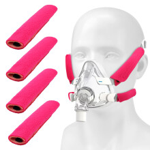 4pcs Positive Pressure Headgear Strap Covers for CPAP, Soft Positive Pressure Face Cushion Pads Reusable Breathable Mask Accessories Strap Cushions L